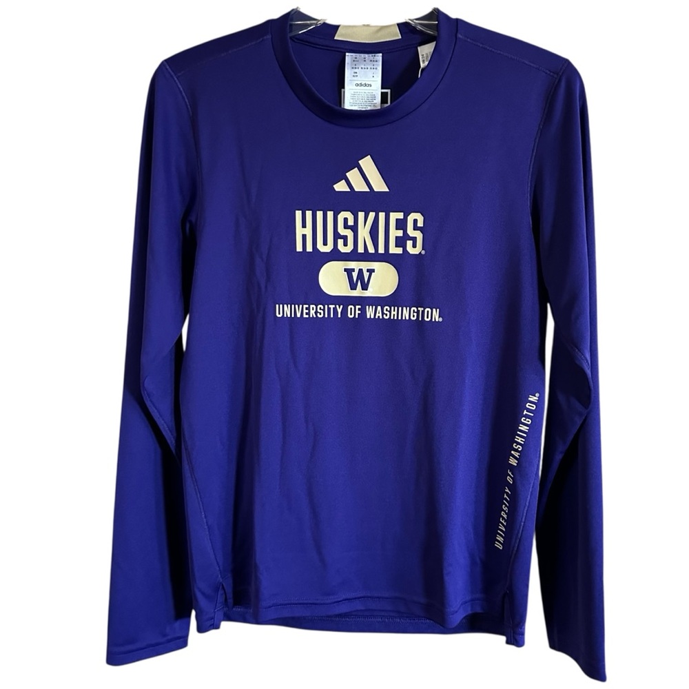 ADIDAS Washington Huskies Long Sleeve Shirt - Men’s XS